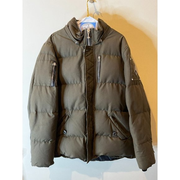 Moose Knuckle Down Filled Canada Men's Khaki Parka Hooded Coat Size XL - Picture 1 of 16